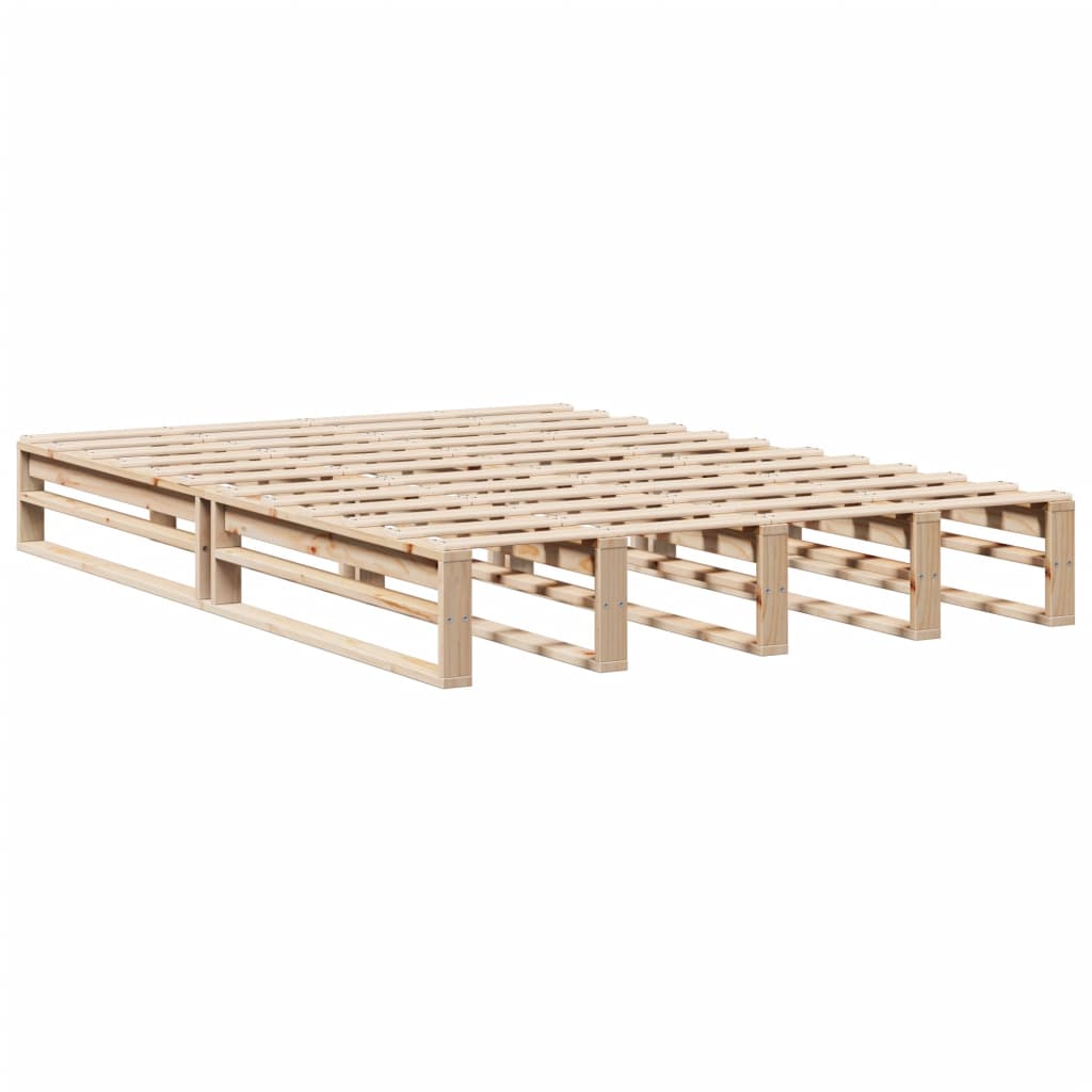 Solid Pine Wood King Bed Frame 150x200 cm - No Mattress Included