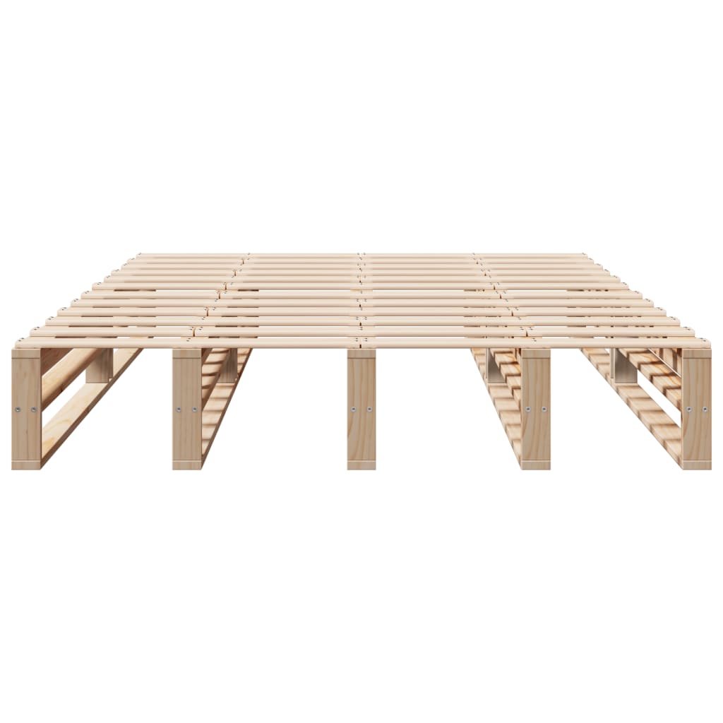 Solid Pine Wood King Bed Frame 150x200 cm - No Mattress Included