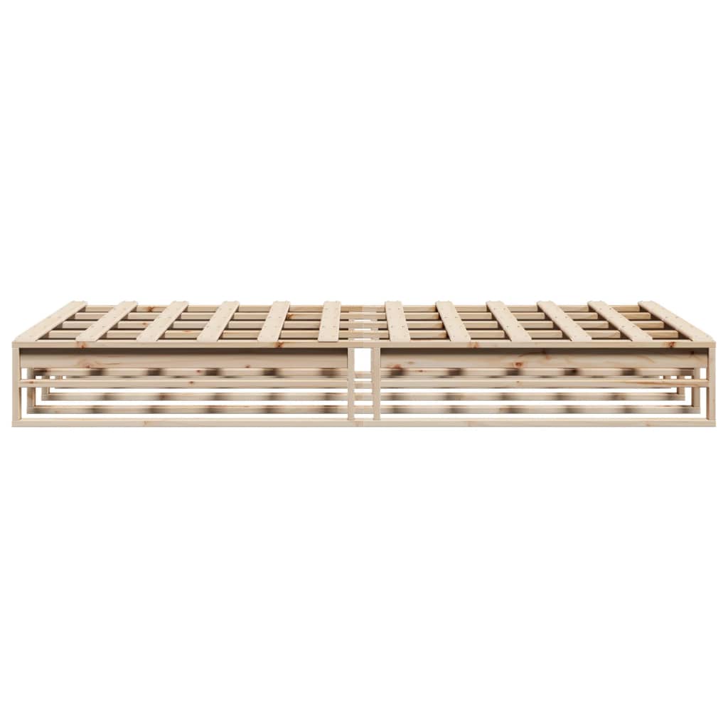 Solid Pine Wood King Bed Frame 150x200 cm - No Mattress Included