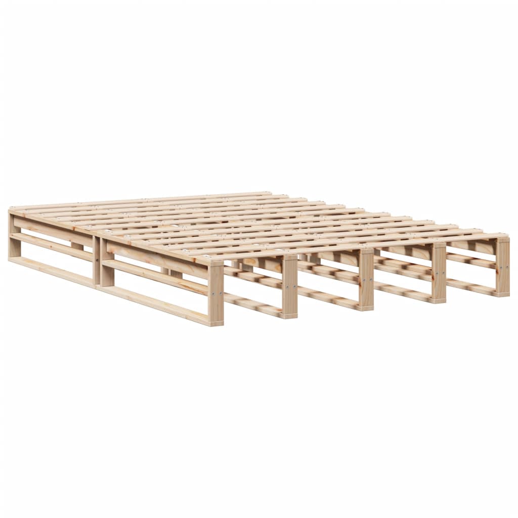 Solid Pine Wood King Bed Frame 150x200 cm - No Mattress Included