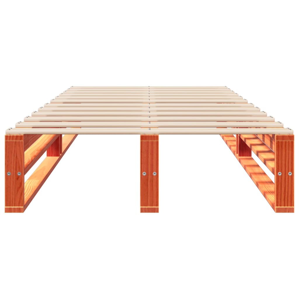 Solid Pine Bed Frame, Wax Brown 90x190 cm, Single Size