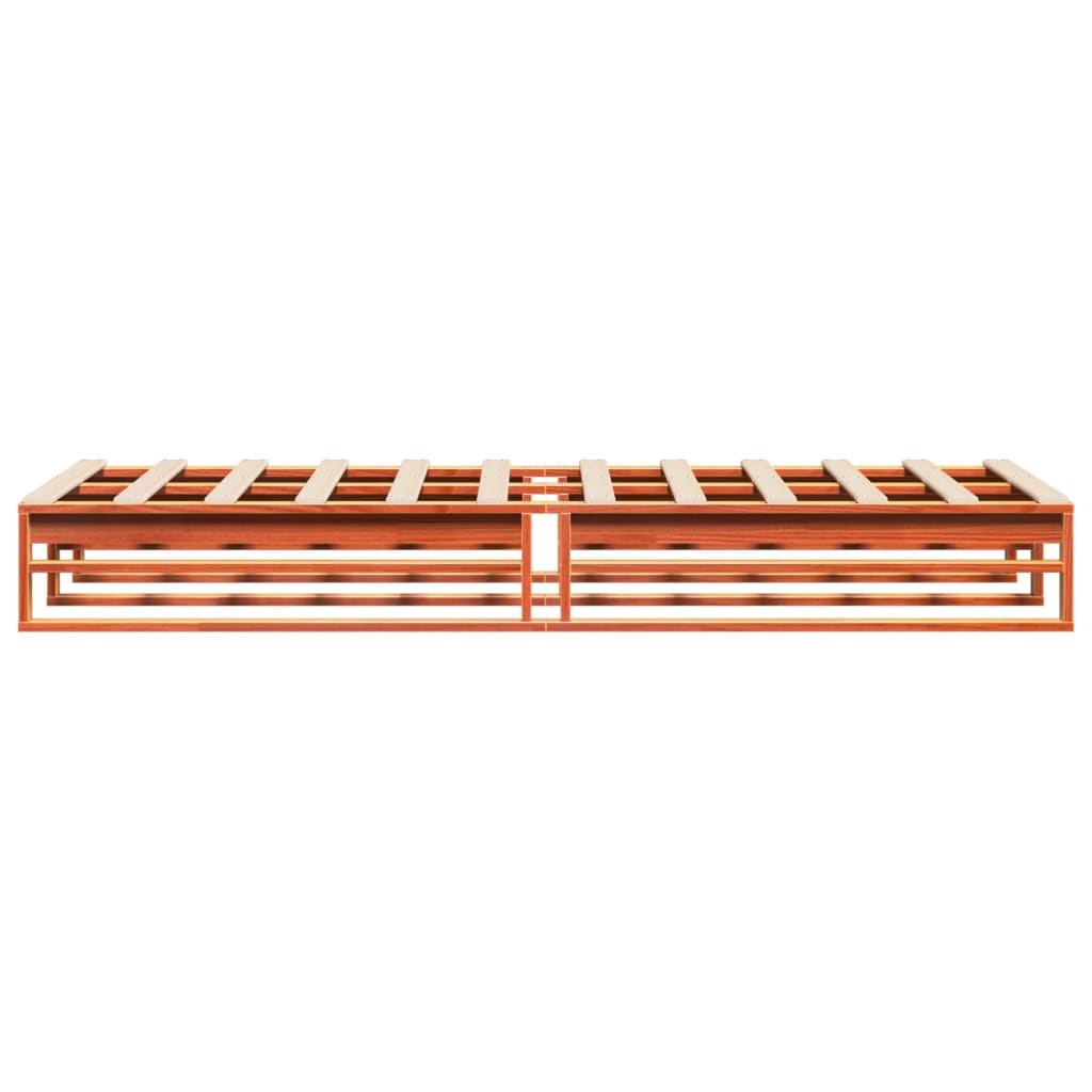 Solid Pine Bed Frame, Wax Brown 90x190 cm, Single Size