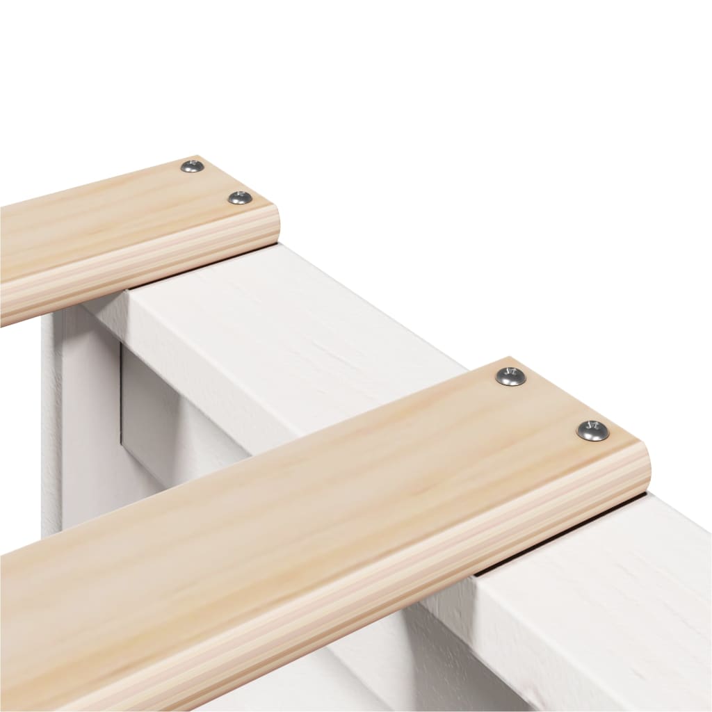 Solid Pine White Double Bed Frame 135x190 cm - No Mattress