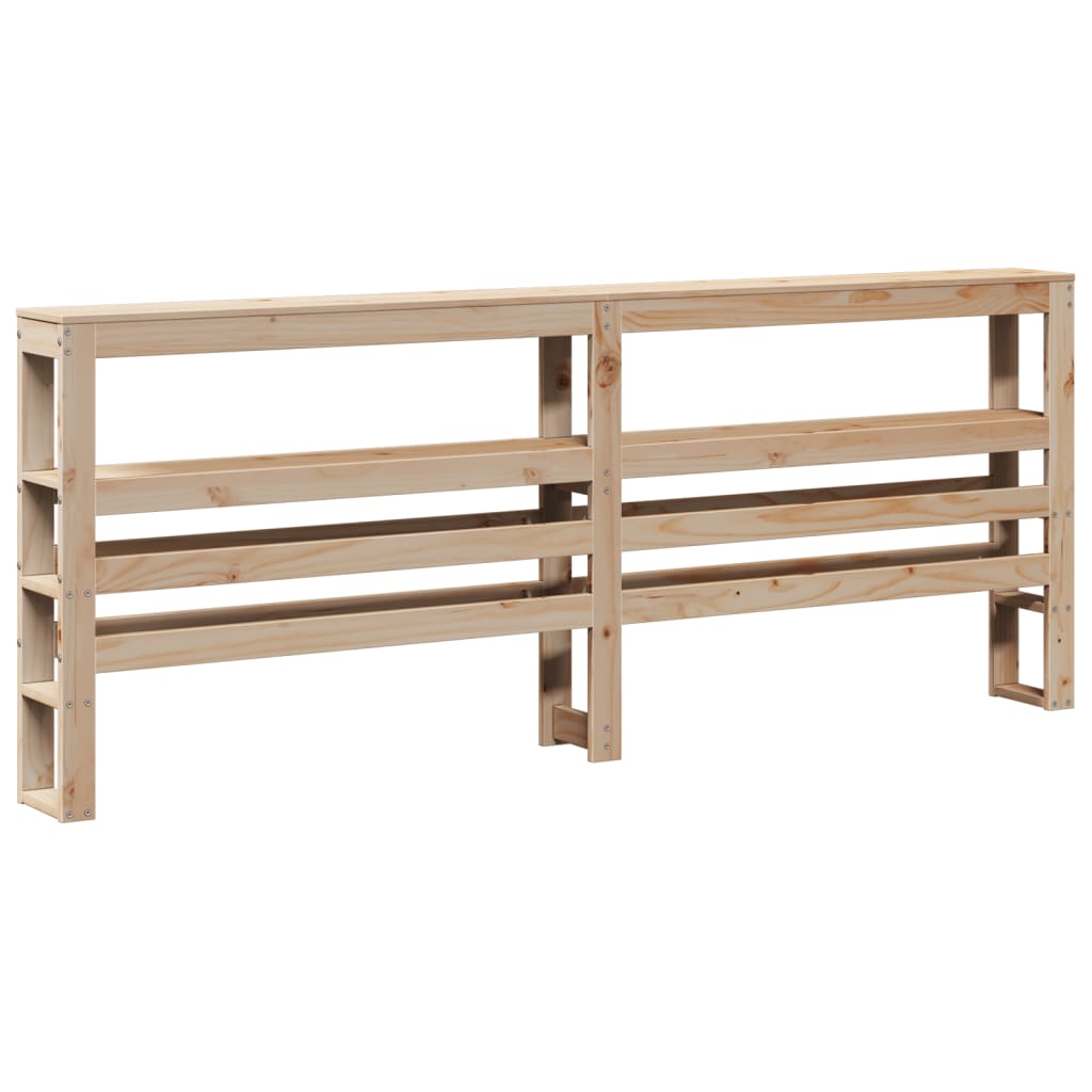 Headboard with Shelves 180 cm Solid Wood Pine