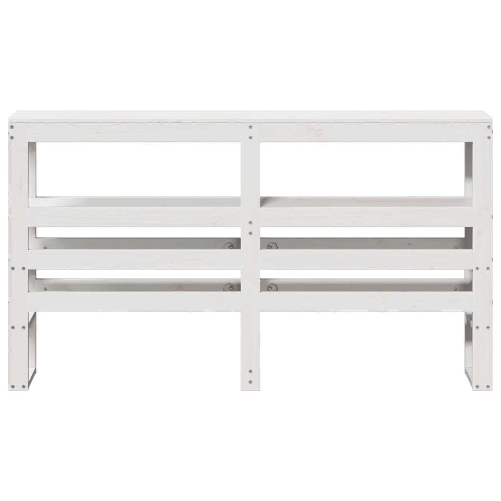 White Solid Pine Headboard with Shelves, 160 cm