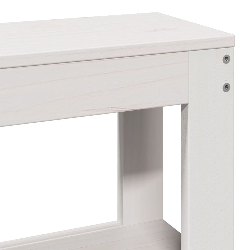 White Solid Pine Headboard with Shelves, 160 cm