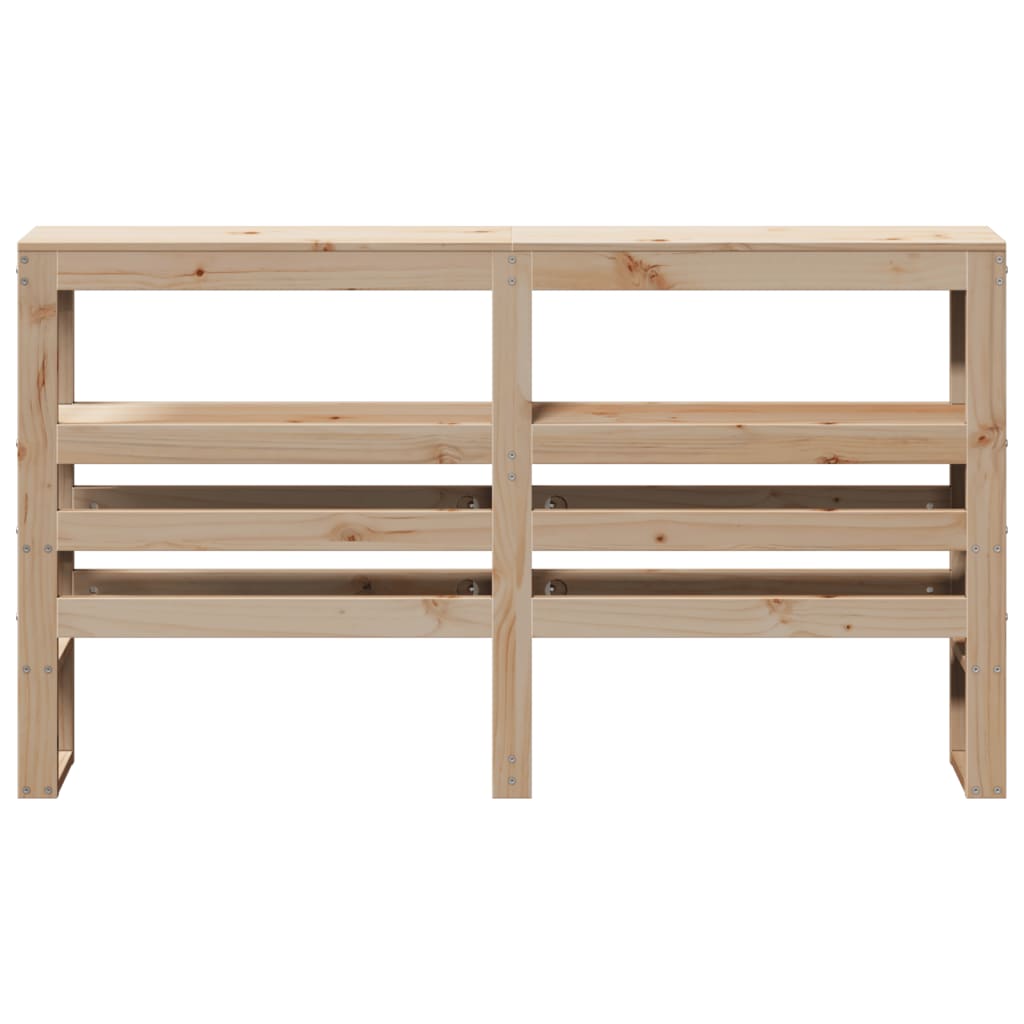 Solid Pine Headboard with Shelves, 150 cm – Classic Wood Finish