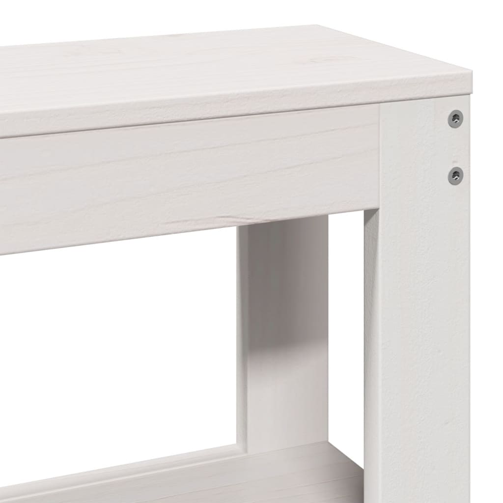 Solid Pine White Headboard with Shelves, 150 cm