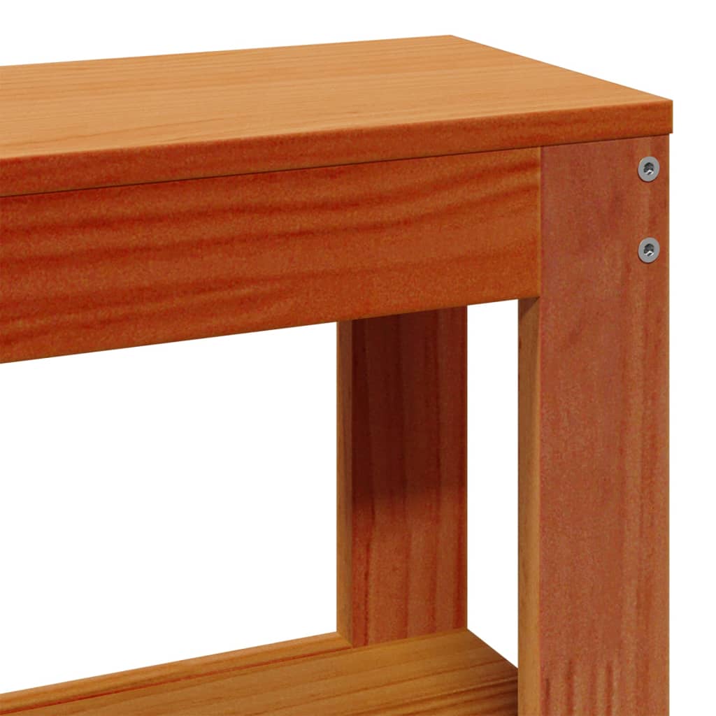 Solid Pine Headboard with Shelves, Wax Brown, 90 cm