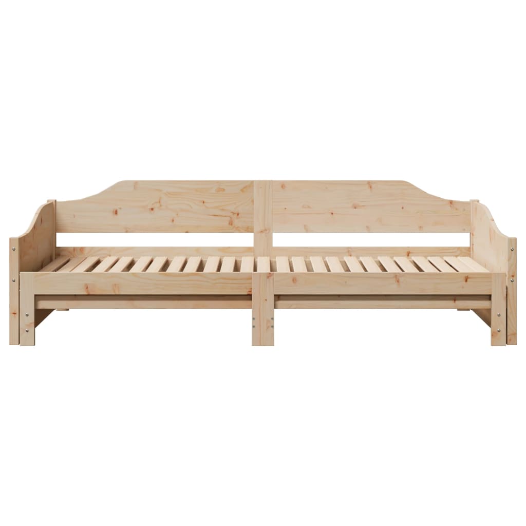 Solid Wood Daybed with Trundle - 90x190 cm Single Frame (No Mattress)