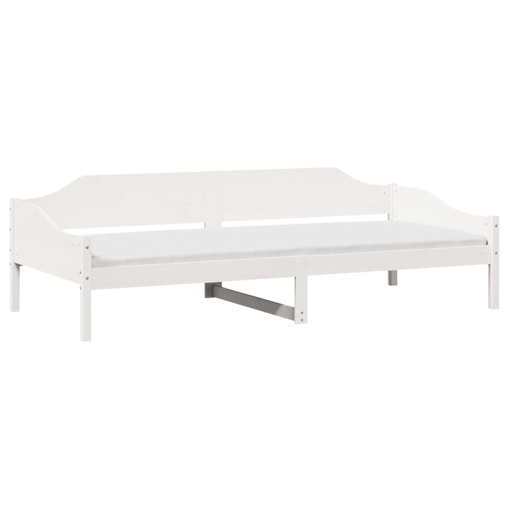 Solid Pine Bed Frame, White, 80x200 cm - Mattress Not Included