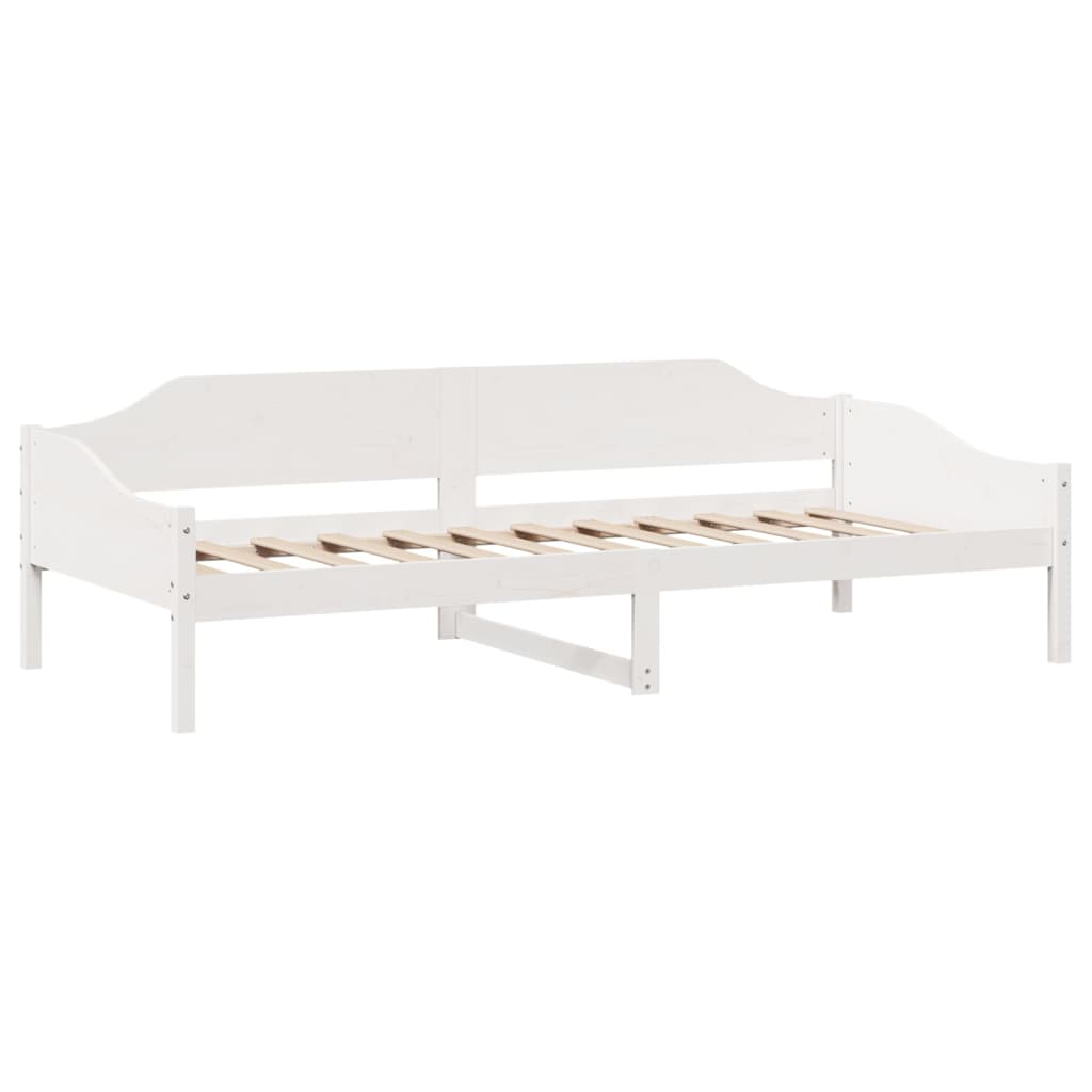Solid Pine Bed Frame, White, 80x200 cm - Mattress Not Included