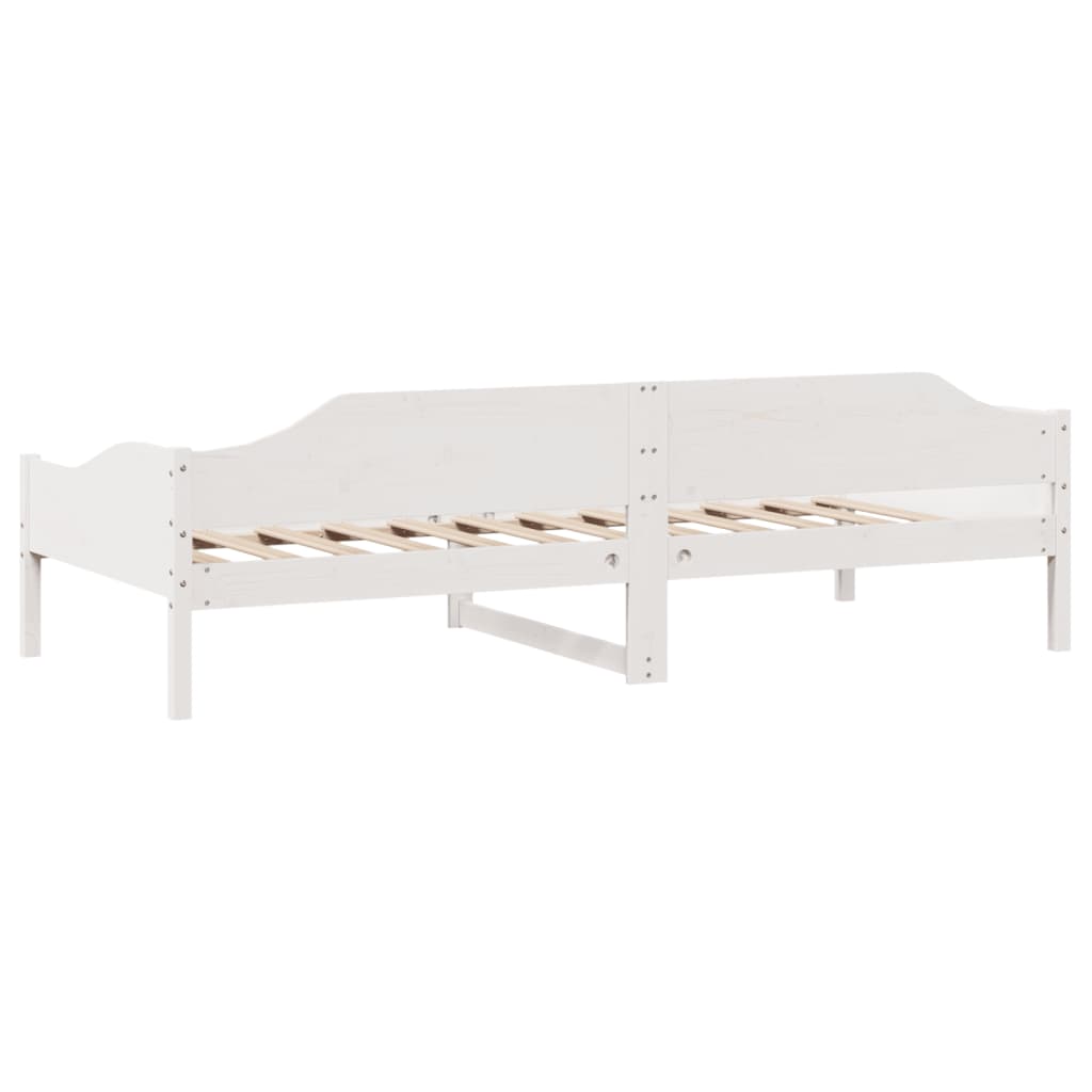 Solid Pine Bed Frame, White, 80x200 cm - Mattress Not Included