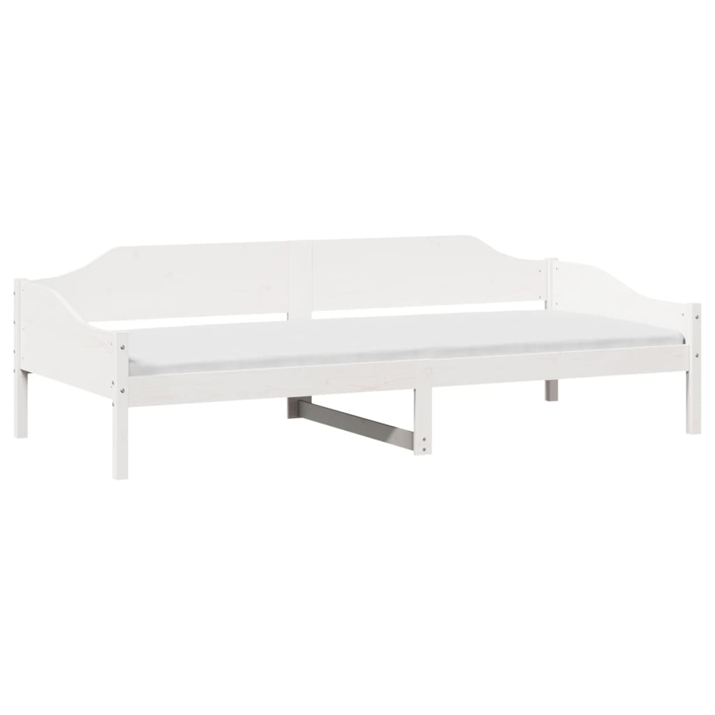Solid Pine White Bed Frame, Single 90x190 cm, No Mattress