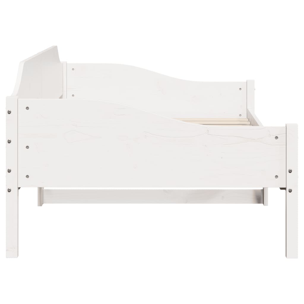 Solid Pine White Bed Frame, Single 90x190 cm, No Mattress
