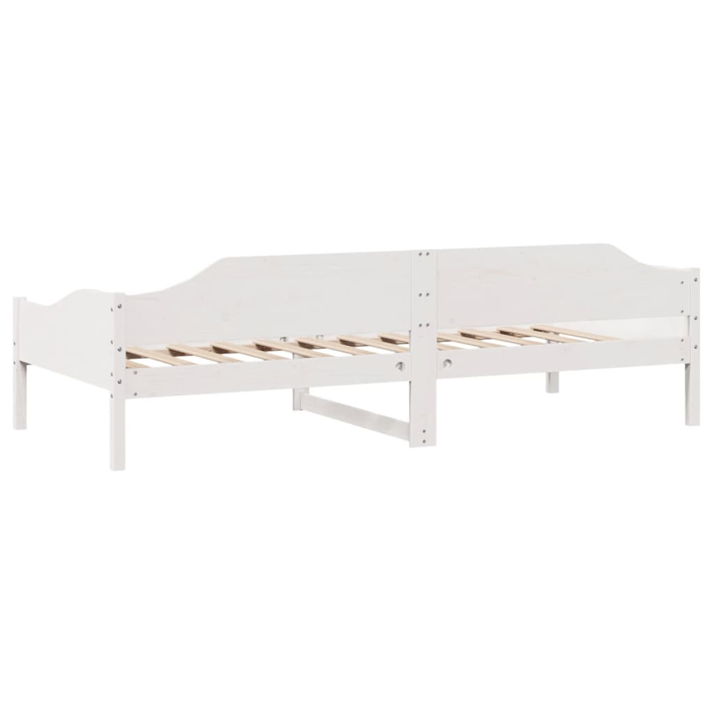 Solid Pine White Bed Frame, Single 90x190 cm, No Mattress