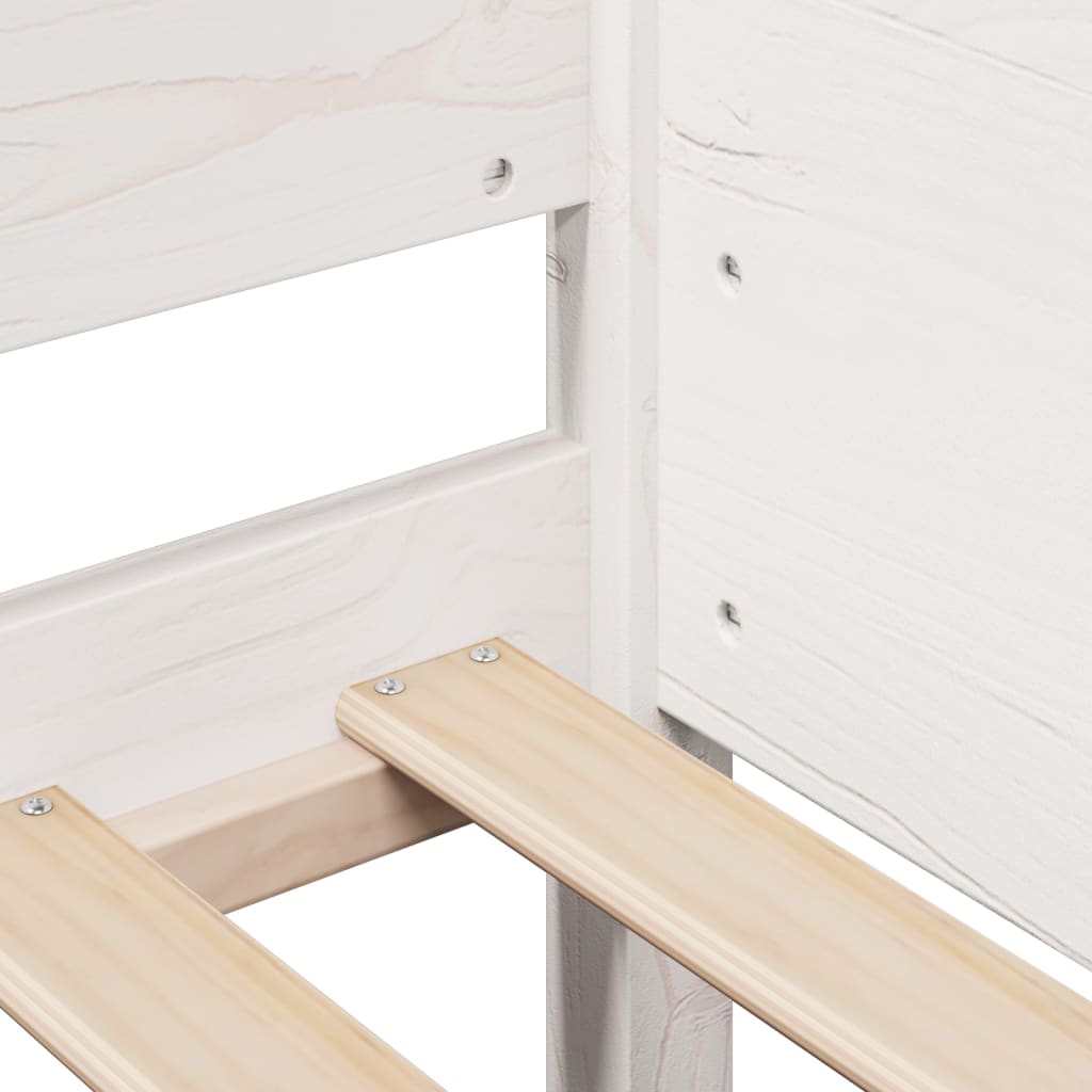 Solid Pine White Bed Frame, Single 90x190 cm, No Mattress