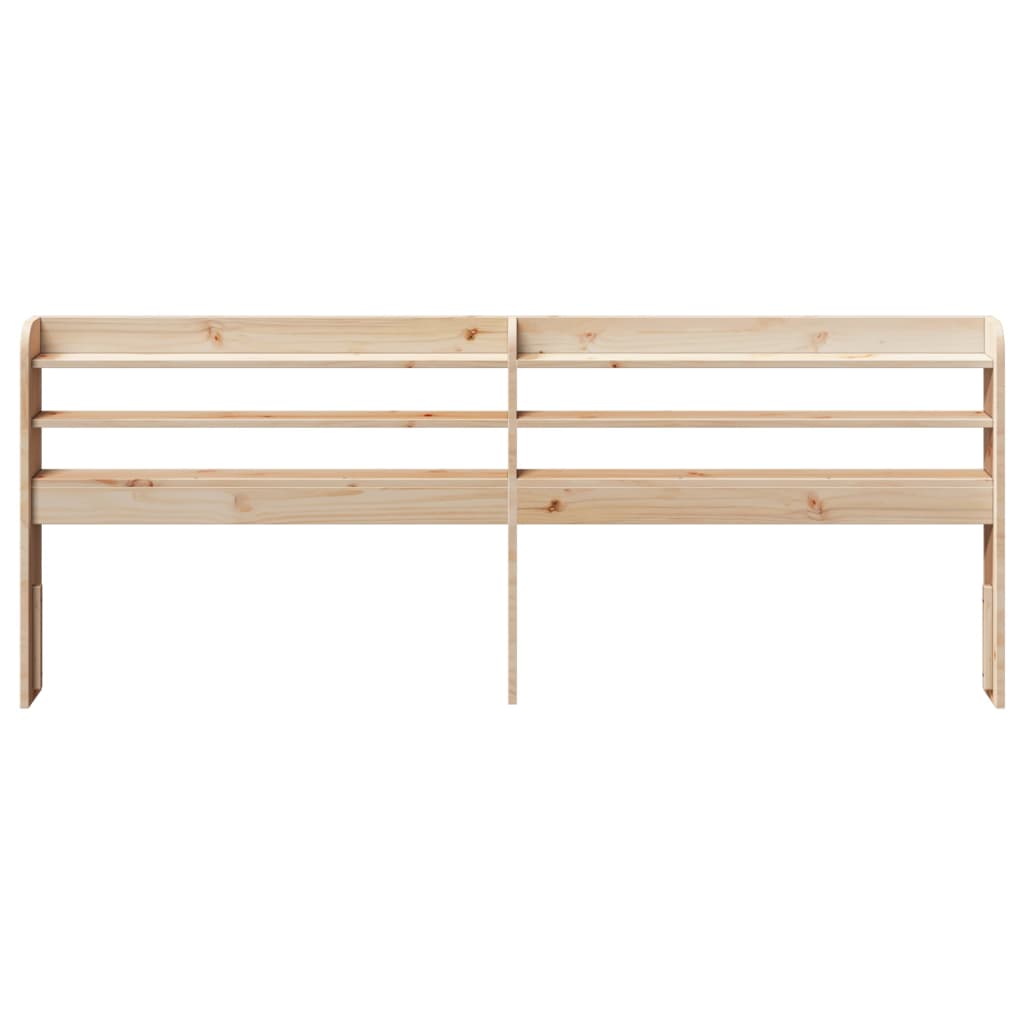 Solid Pine Wood Headboard with Shelves, 180 cm, Natural Finish