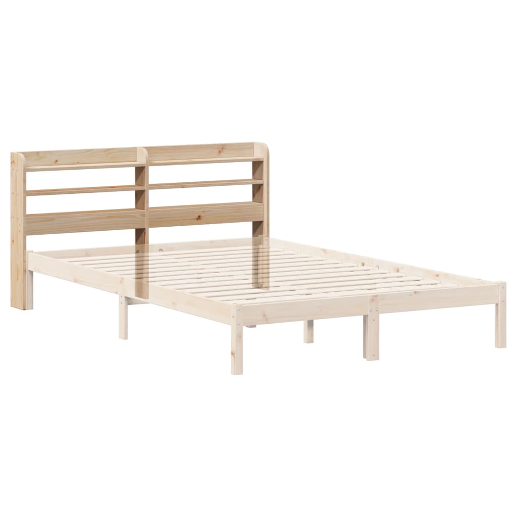 Solid Pine Wood Headboard with Shelves, 150 cm