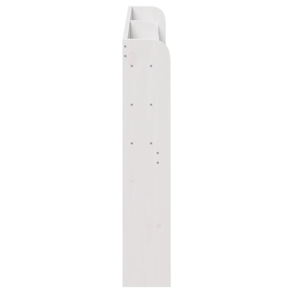 White Solid Pine Wood Headboard with Shelves, 150 cm
