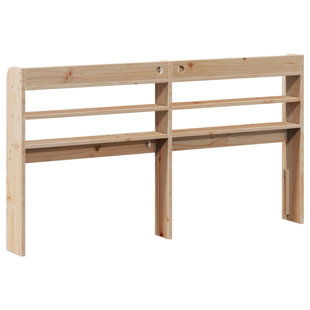 Solid Pine Headboard with Shelves 135cm - Stylish & Functional