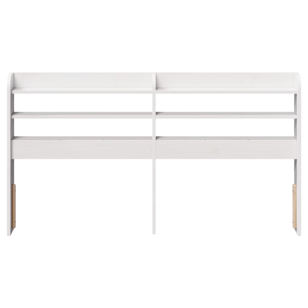 White Solid Pine Headboard with Shelves, 135 cm - Stylish & Functional