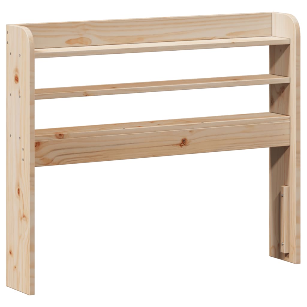 Solid Pine Wood Headboard with Shelves, 90cm - Storage Solution