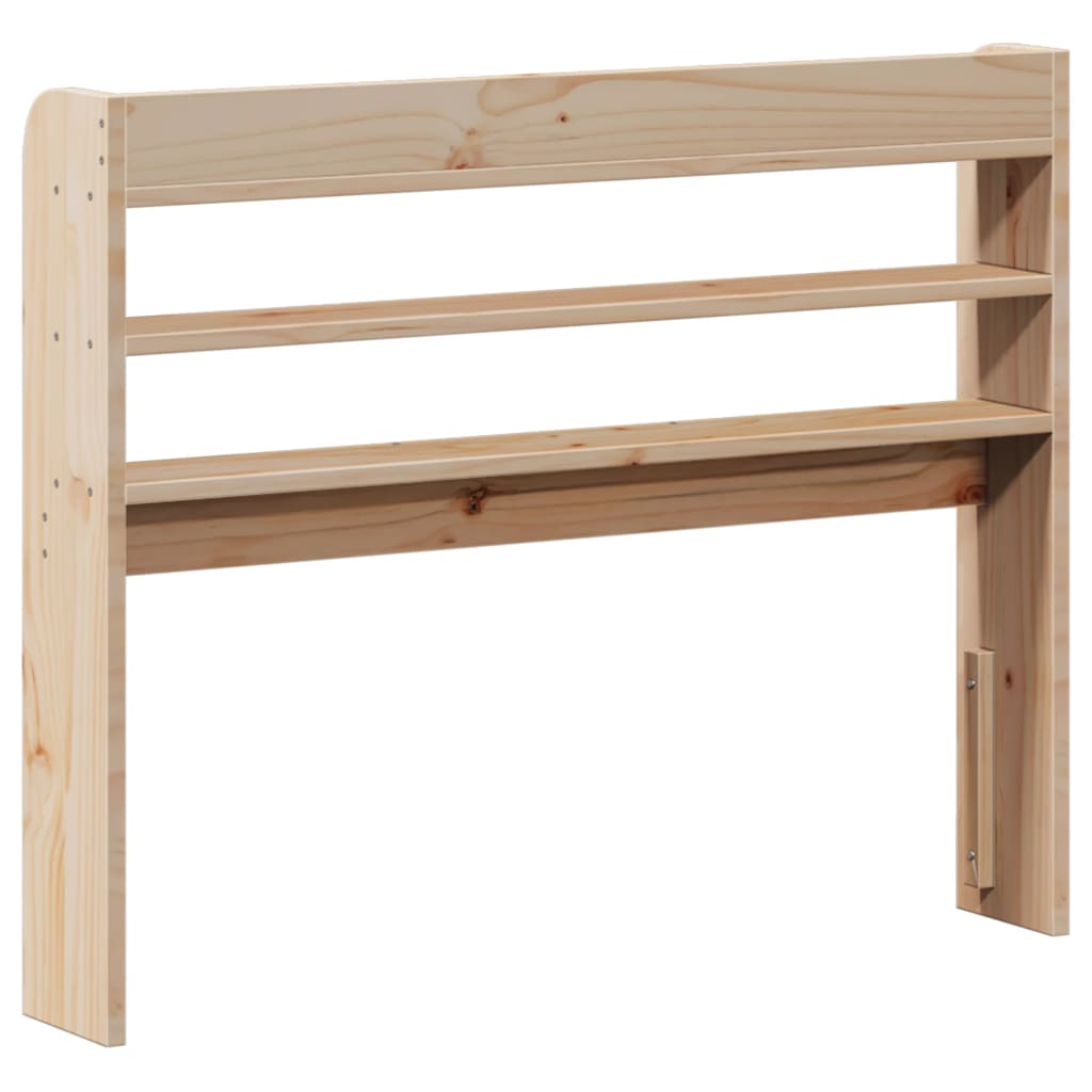 Solid Pine Wood Headboard with Shelves, 90cm - Storage Solution