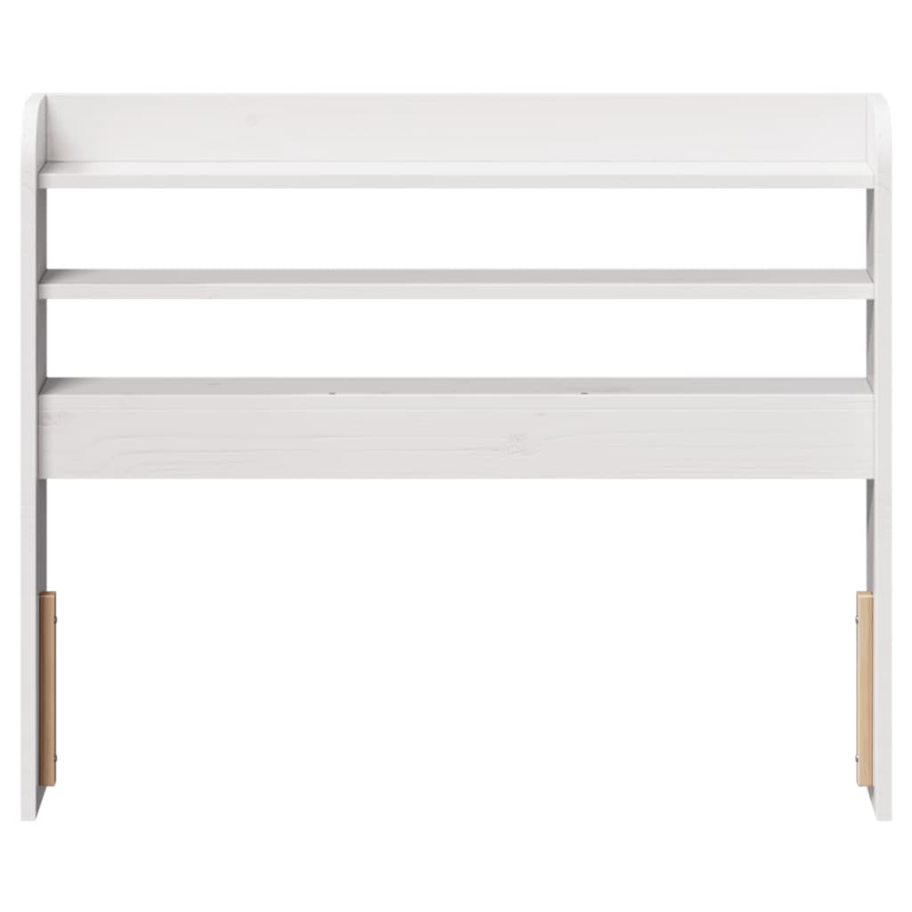 White Solid Pine Headboard with Shelves, 90 cm - Stylish & Practical