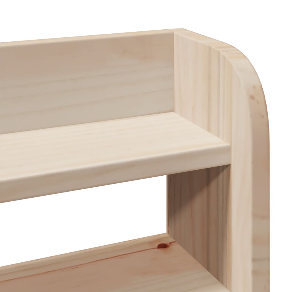 Solid Pine Headboard with Shelves, 75 cm - Natural Wood Finish