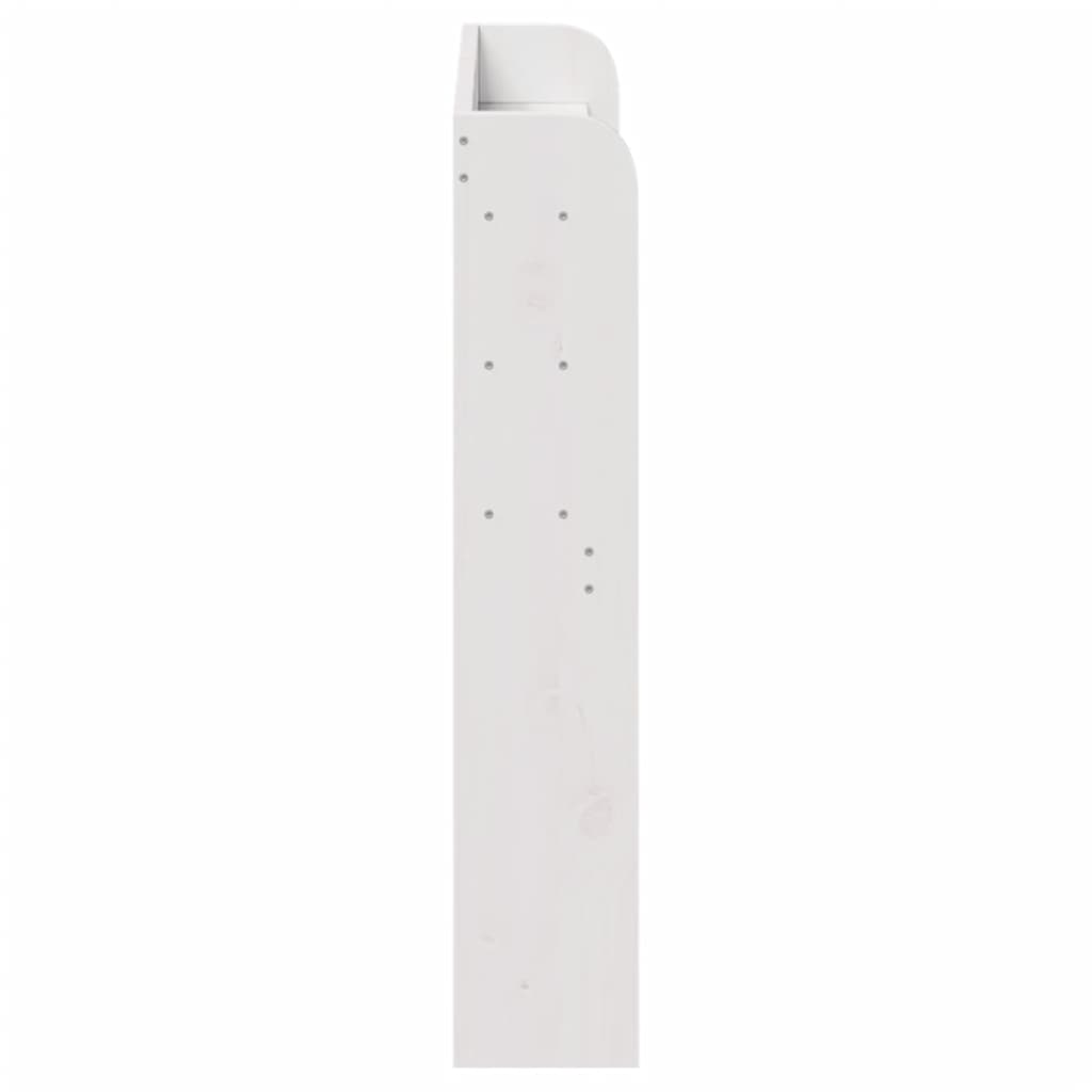White Solid Pine Headboard with Shelves - 75 cm, Stylish Storage