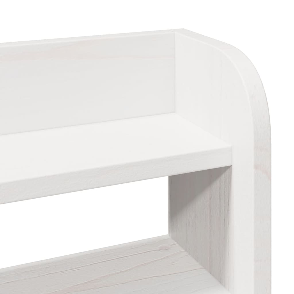 White Solid Pine Headboard with Shelves - 75 cm, Stylish Storage