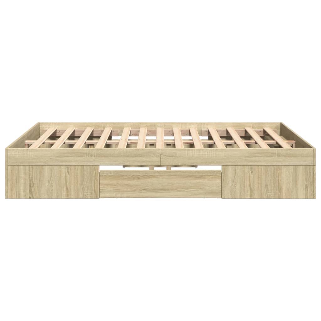 Bed Frame without Mattress Sonoma Oak 120x200 cm Engineered Wood