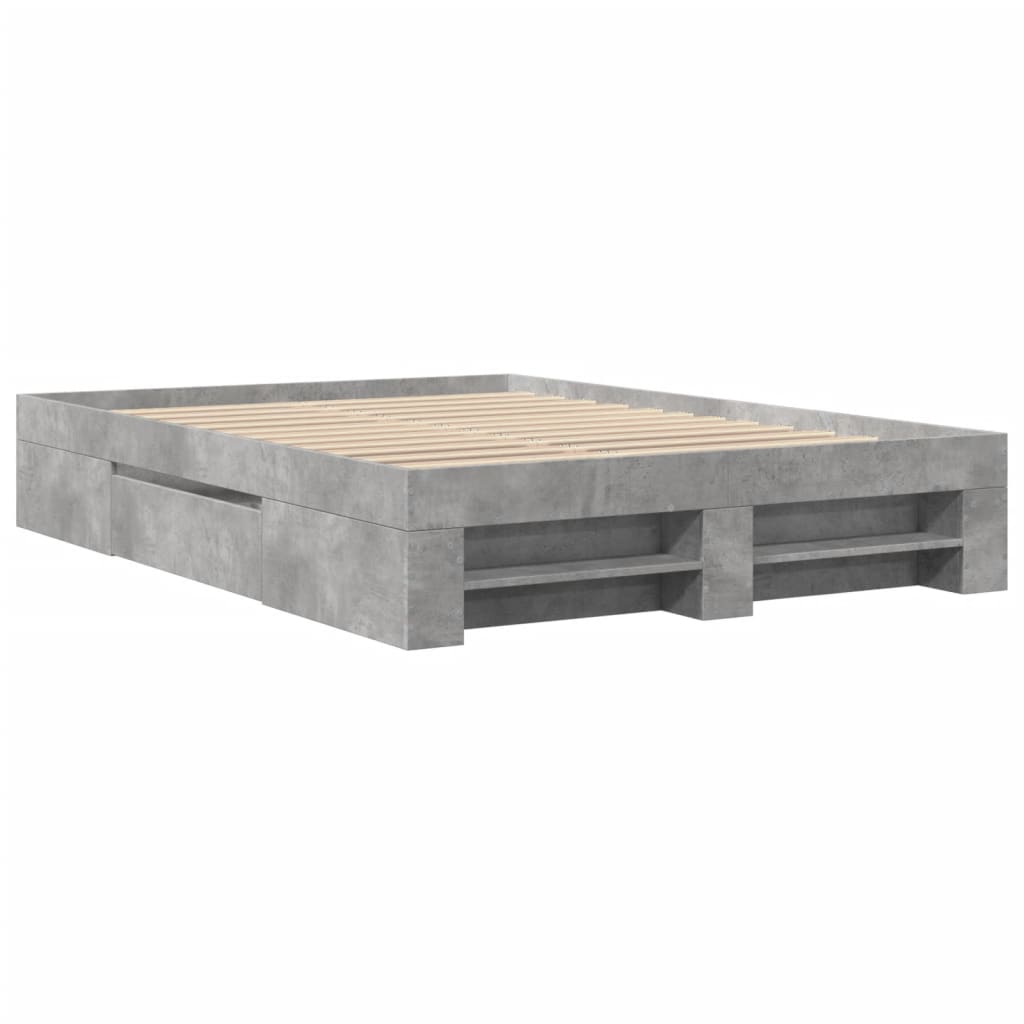 Bed Frame without Mattress Concrete Grey 120x200cm Engineered Wood