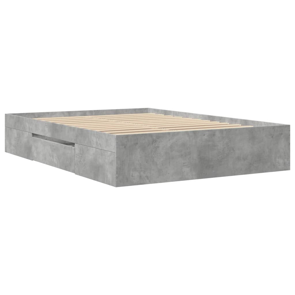 Bed Frame without Mattress Concrete Grey 120x200cm Engineered Wood