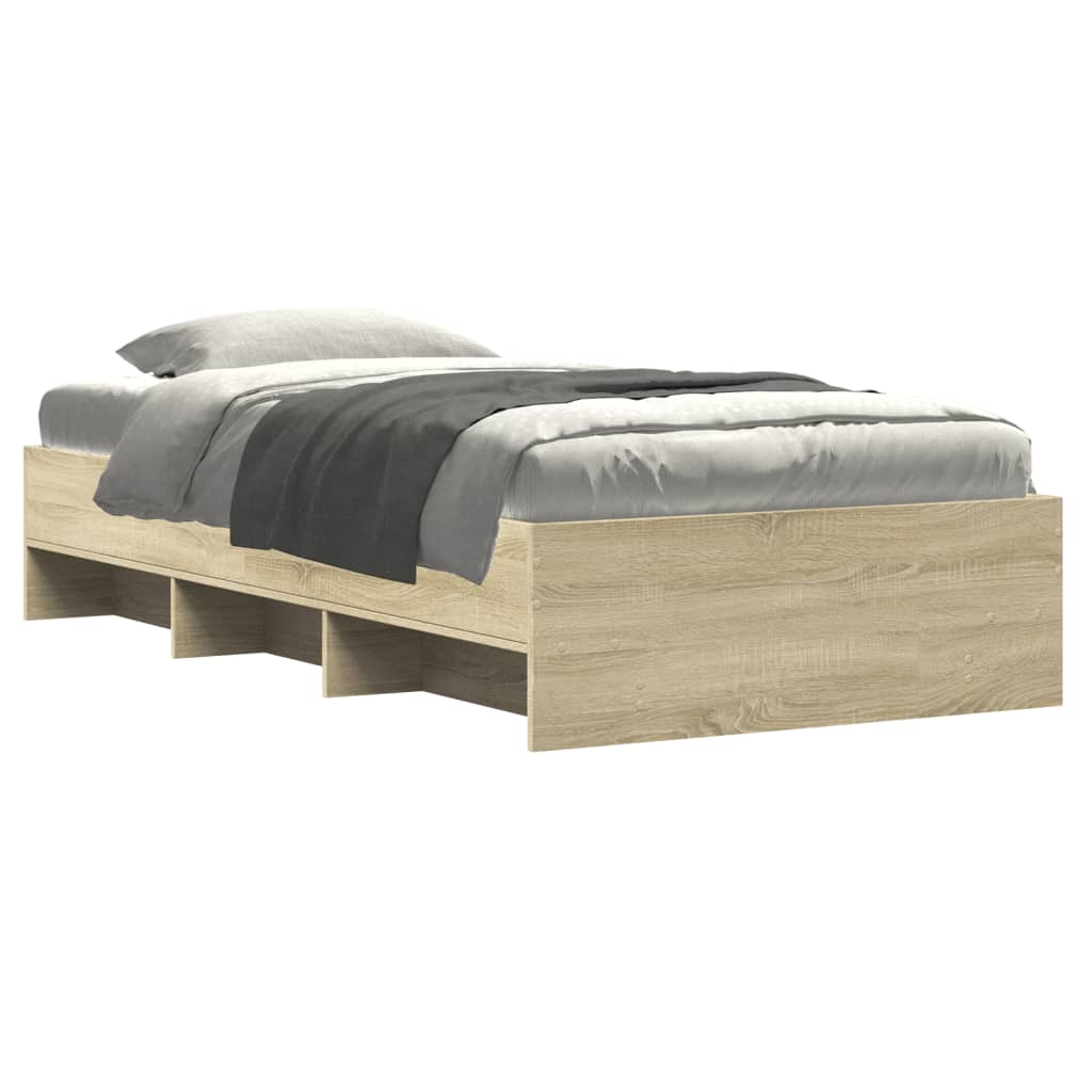 Bed Frame without Mattress Sonoma Oak 100x200 cm Engineered Wood