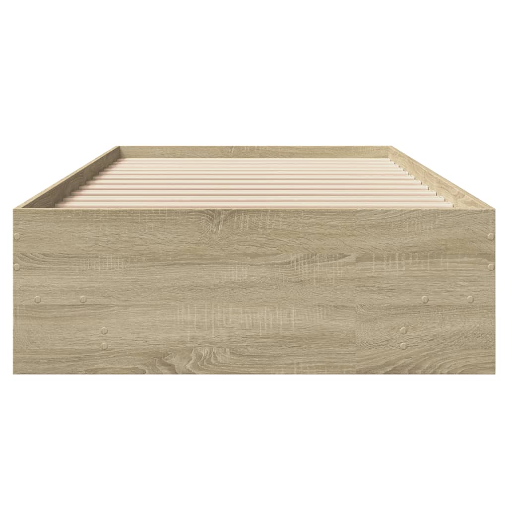 Bed Frame without Mattress Sonoma Oak 100x200 cm Engineered Wood