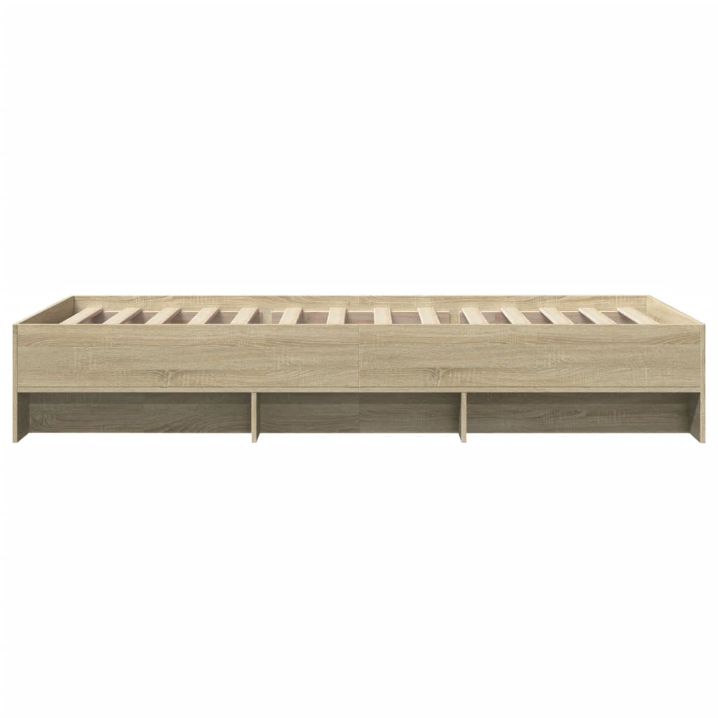 Bed Frame without Mattress Sonoma Oak 100x200 cm Engineered Wood