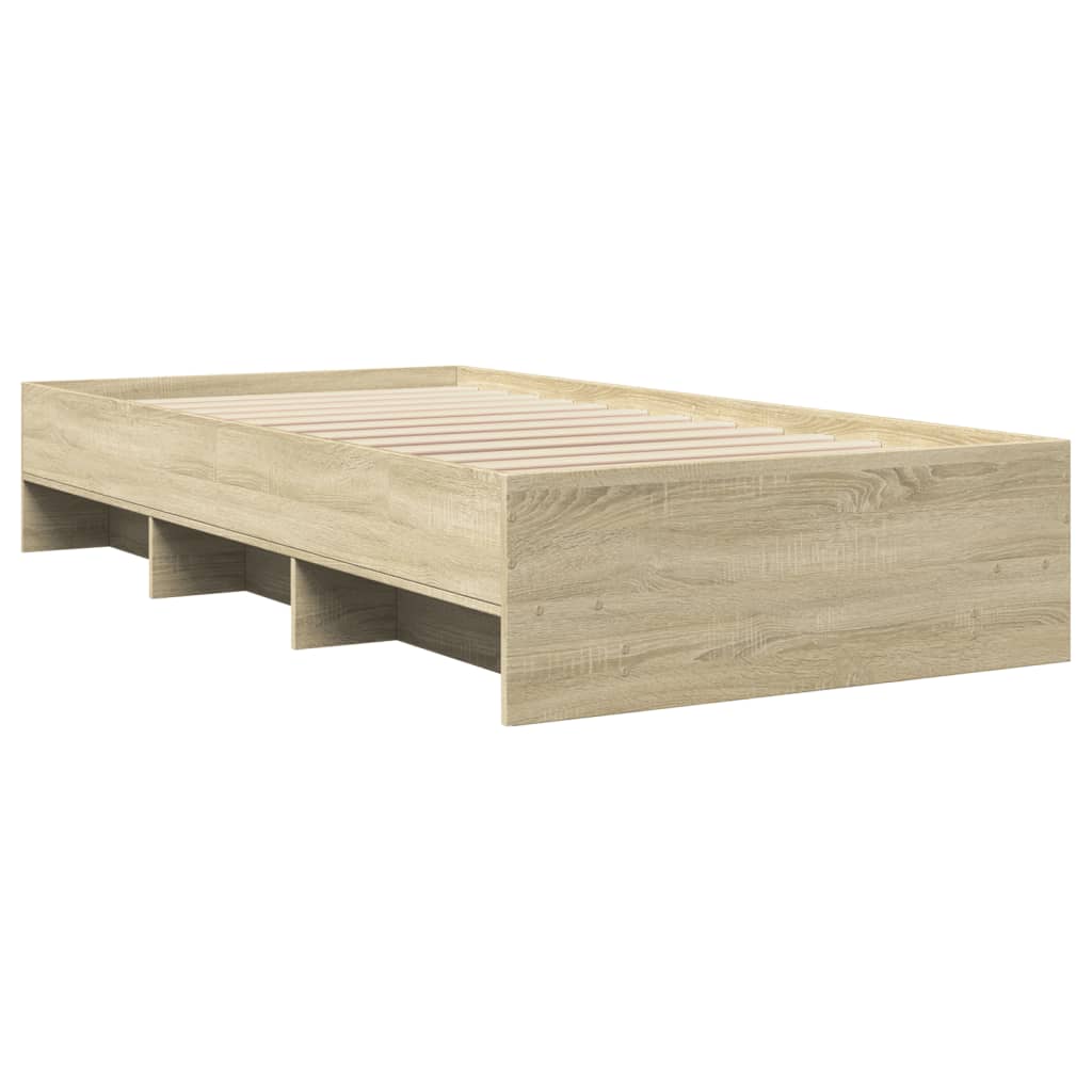 Bed Frame without Mattress Sonoma Oak 100x200 cm Engineered Wood