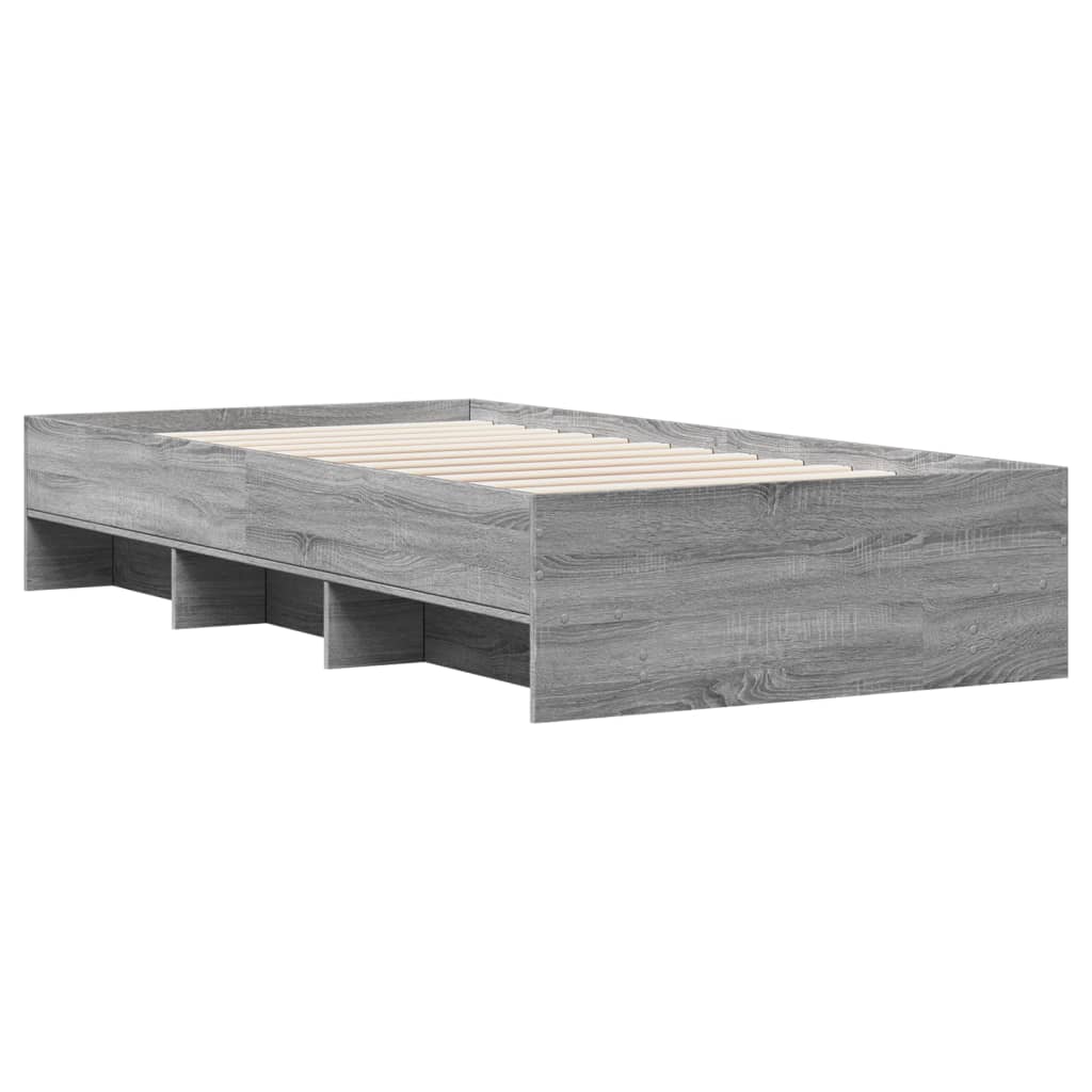 Bed Frame without Mattress Grey Sonoma 100x200 cm Engineered Wood