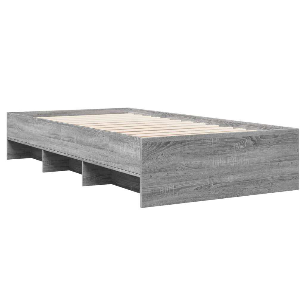 Bed Frame without Mattress Grey Sonoma 100x200 cm Engineered Wood