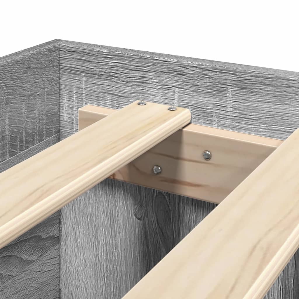 Bed Frame without Mattress Grey Sonoma 100x200 cm Engineered Wood