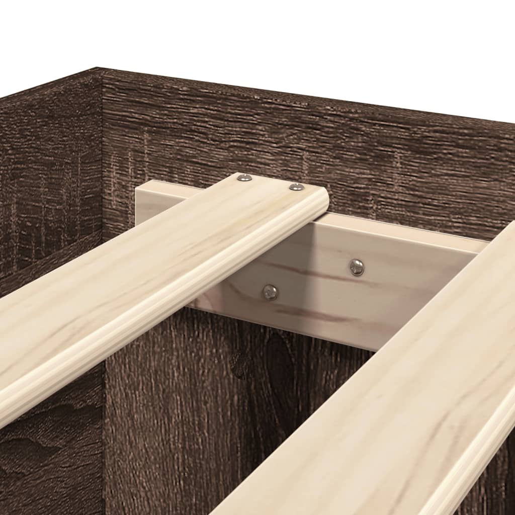 Bed Frame without Mattress Brown Oak 100x200 cm Engineered Wood