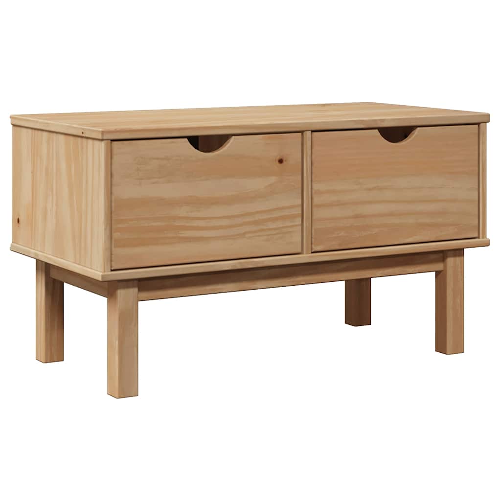 Solid Pine Hallway Bench OTTA 80x40x45 cm in Natural Finish