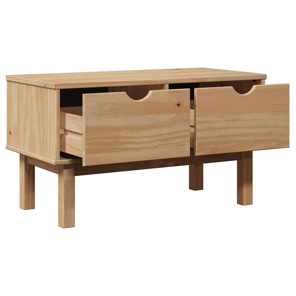 Solid Pine Hallway Bench OTTA 80x40x45 cm in Natural Finish