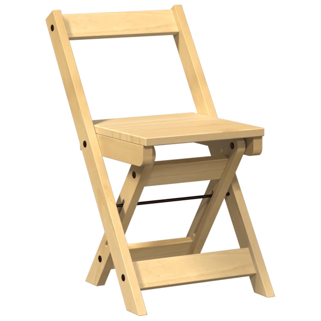 Foldable Dining Chairs 4 pcs, Solid Pine Wood, Wax Brown Finish