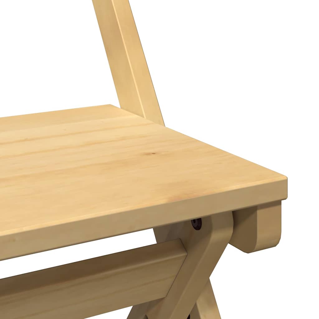 Foldable Dining Chairs 4 pcs, Solid Pine Wood, Wax Brown Finish