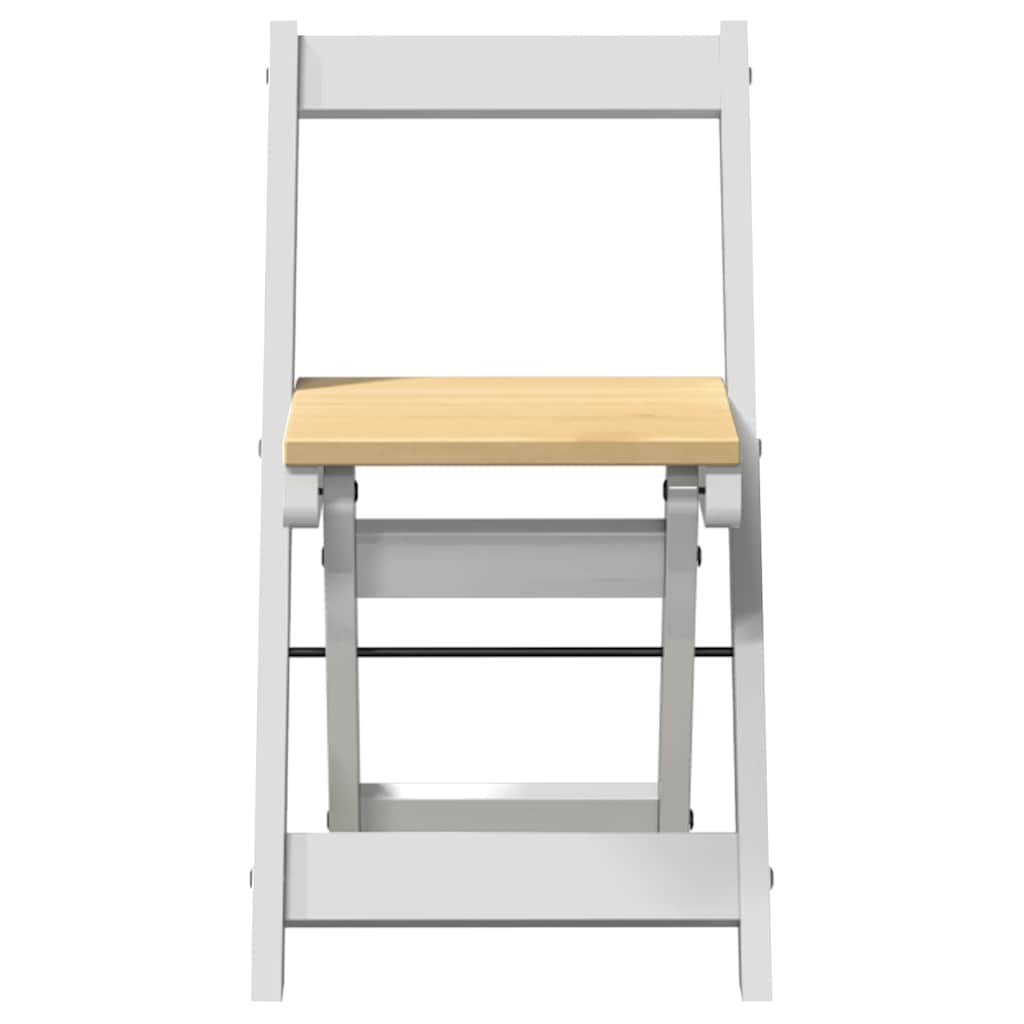 Foldable Dining Chairs 4 pcs - Solid Pine Wood, Corona White