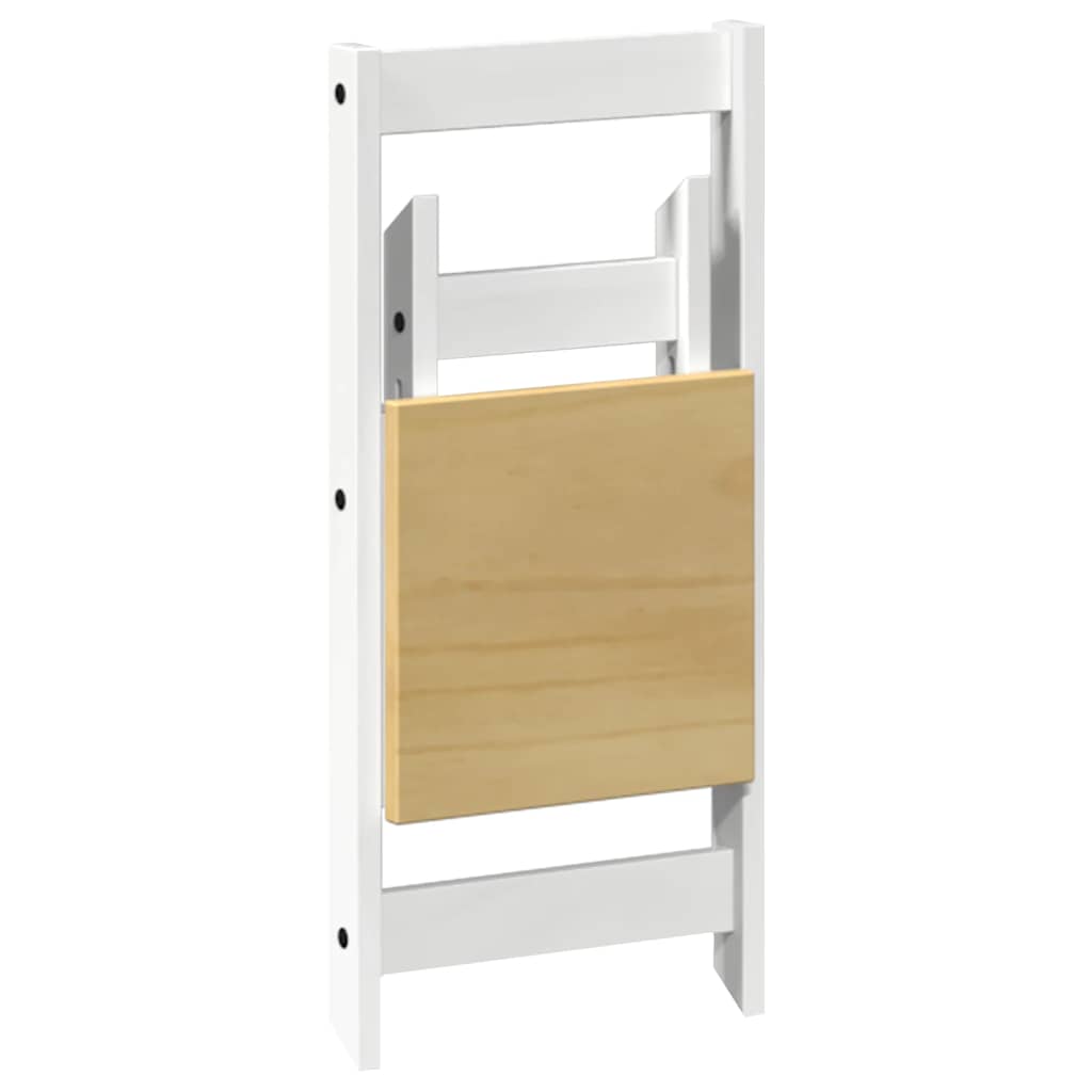 Foldable Dining Chairs 4 pcs - Solid Pine Wood, Corona White