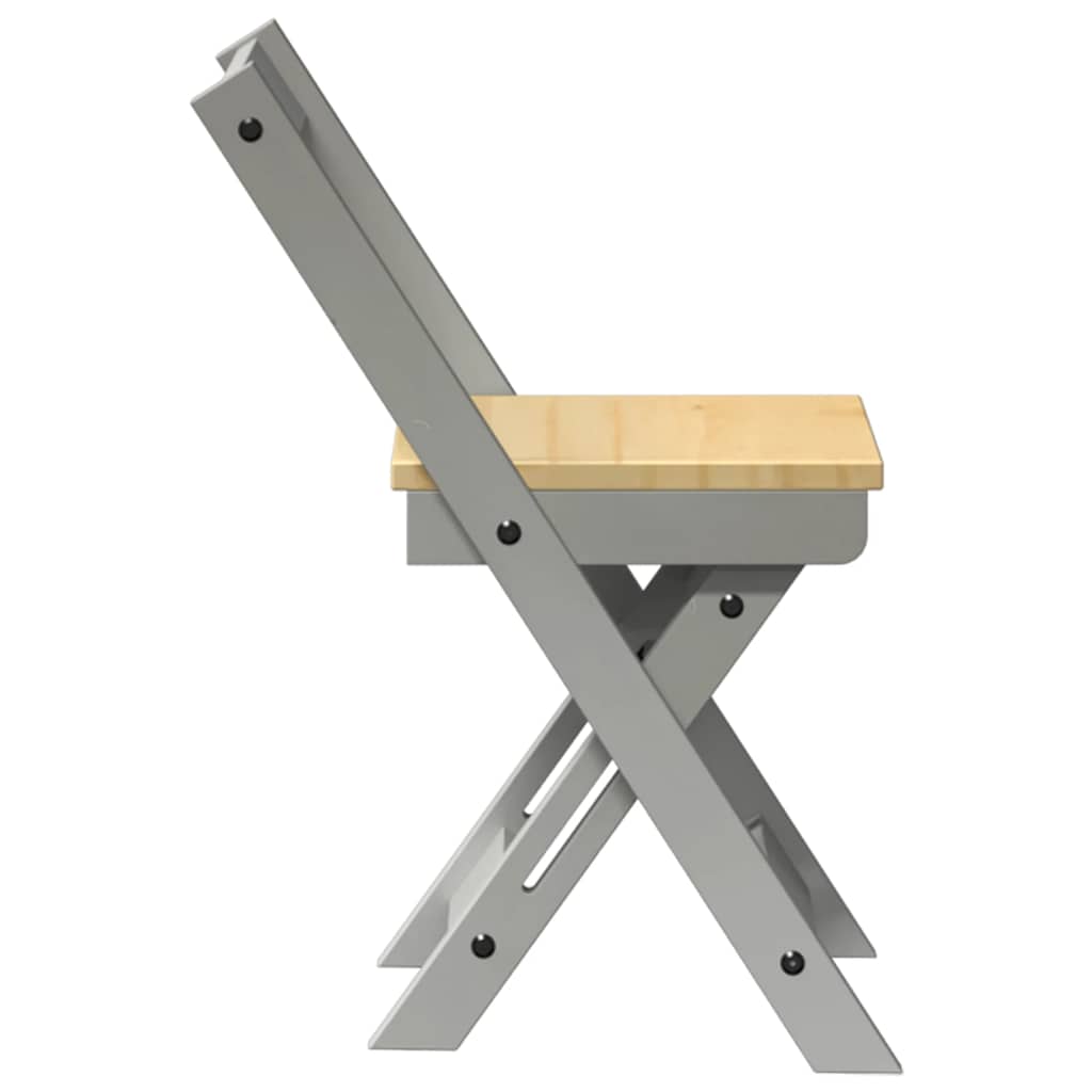 Corona Grey Solid Wood Pine Foldable Dining Chairs, 4 Pcs Set